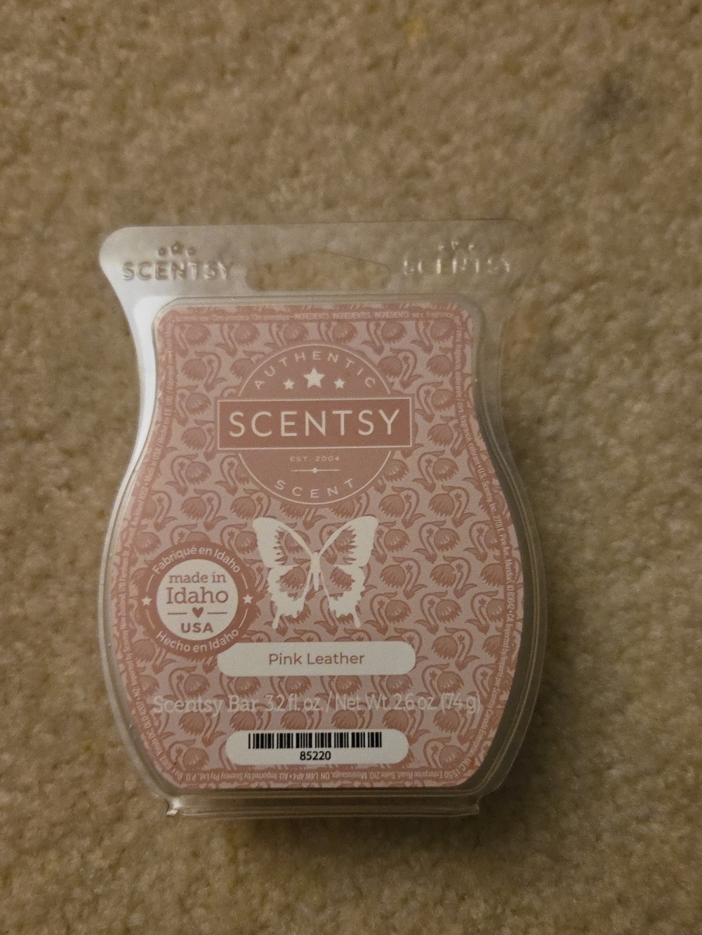 Scentsy Pink Leather Wax Bar - Soft Pink Scented Wax